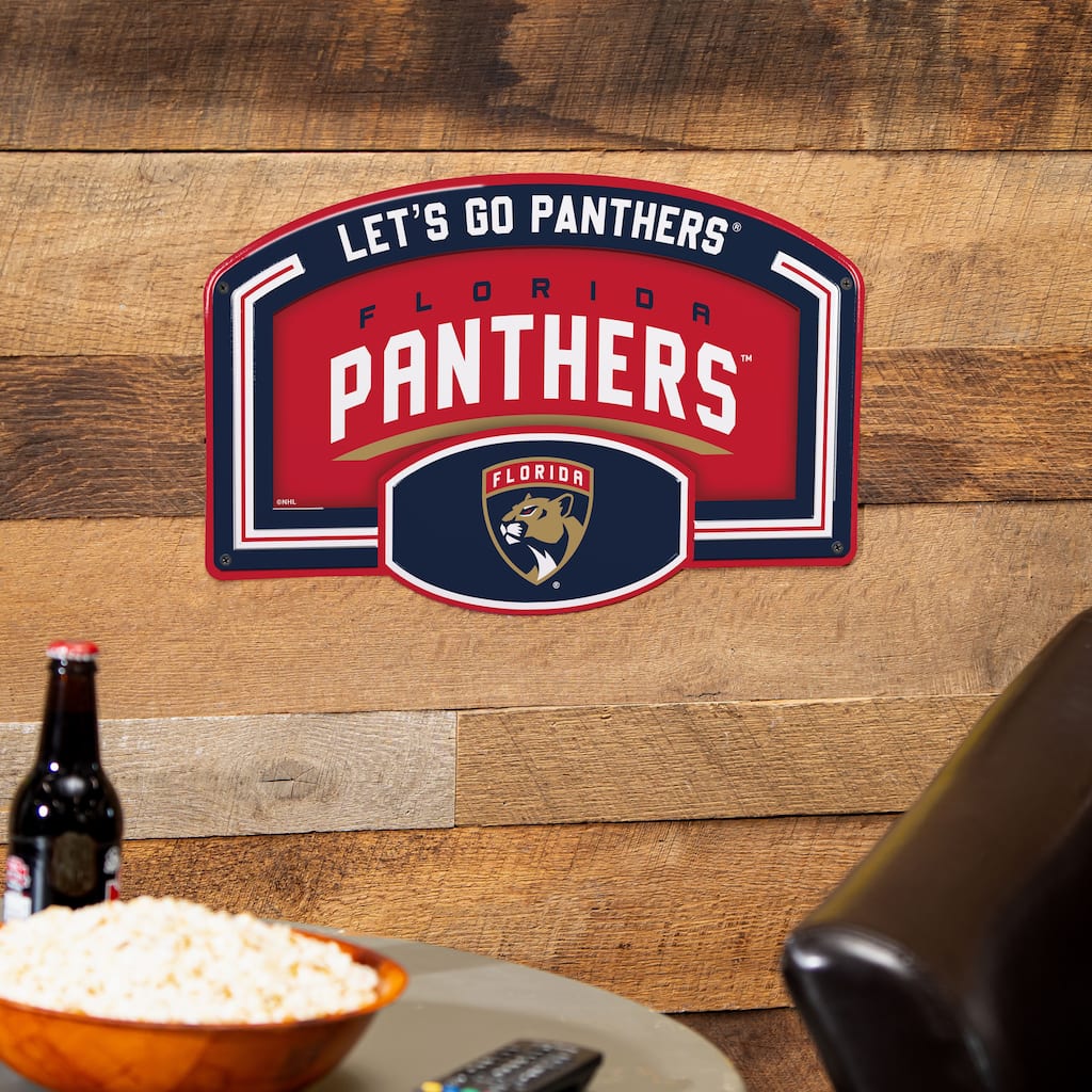Florida Panthers Embossed Steel Wall Sign, 11" x 17"