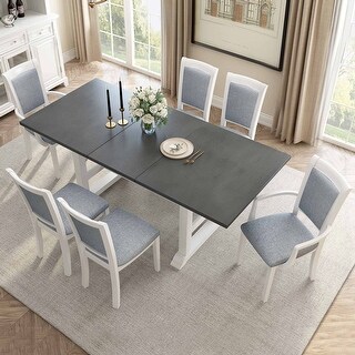 Farmhouse 6 Person Extendable Rectangular Dining Table Set - Bed Bath ...