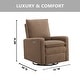 preview thumbnail 9 of 27, Oxford Baby Uptown Power Upholstered Glider Recliner, GreenGuard Gold Certified, 270° Swivel for Nursery & Living Room