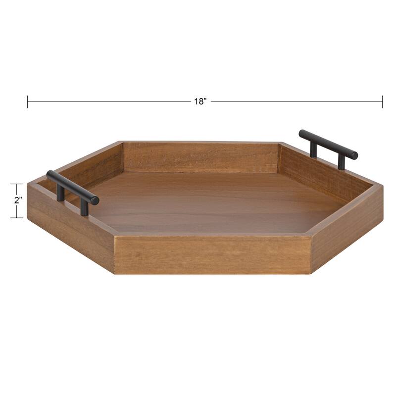 Kate and Laurel Lipton Hexagon Decorative Tray - 18x18