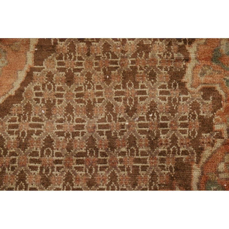 Brown Sarab Persian Vintage Area Rug Hand-Knotted Wool Carpet - 4'11"x 10'10"