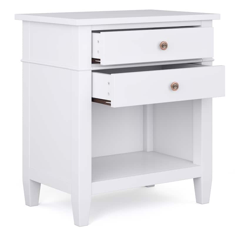 WYNDENHALL Sterling SOLID WOOD 24 inch Wide Bedside Nightstand Table