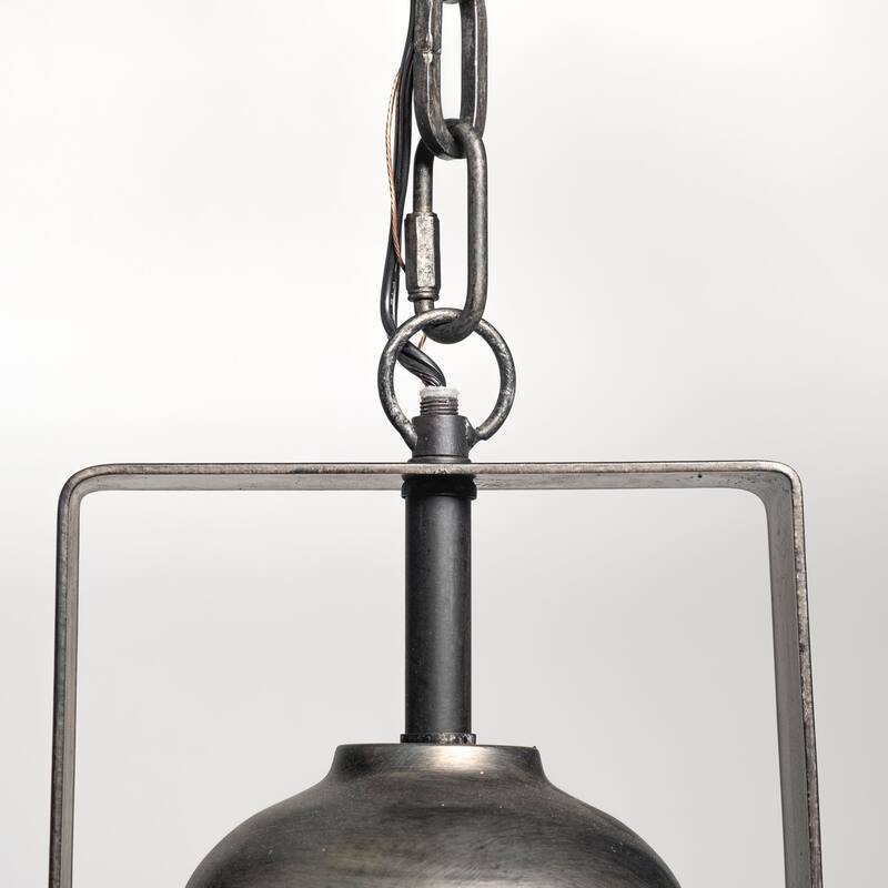 Industrial Metal Hanging Pendant Light - 17"W x 17"D x 20"H