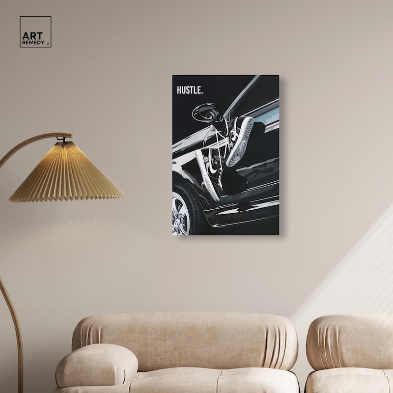 Sneaker Lace Car Canvas by Art Remedy, Gallery Wrapped