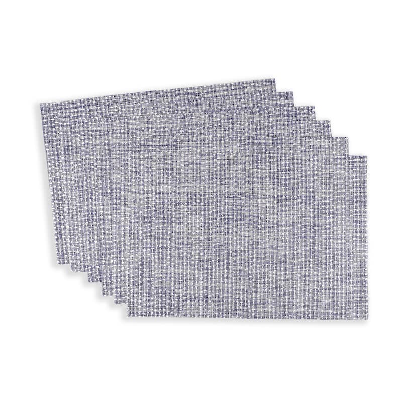 Bow Knot Textiline Placemat - Set of 6 - 17 x 13 inches - Blue