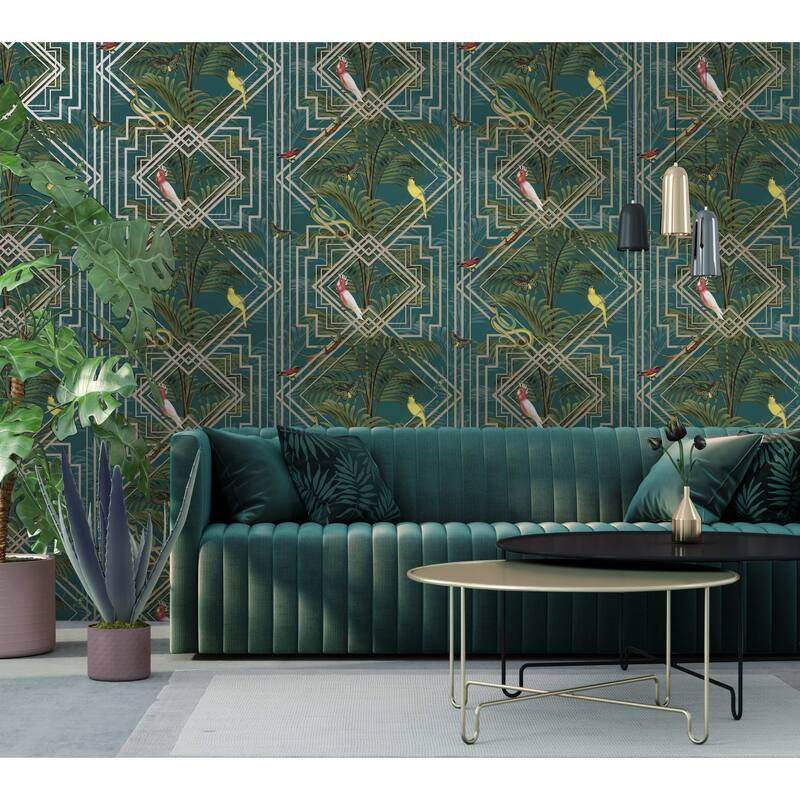 Akello Tropical Unpasted Non-Woven Wallpaper – 396in x 20.8in