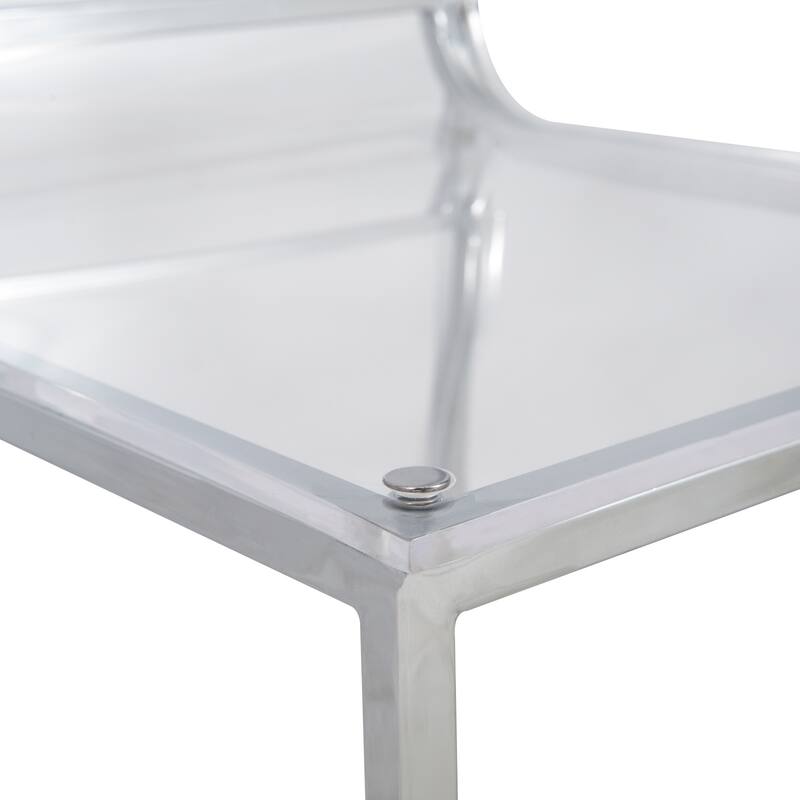LeisureMod Almeda Lucite Acrylic Clear Dining Side Chair - N/A
