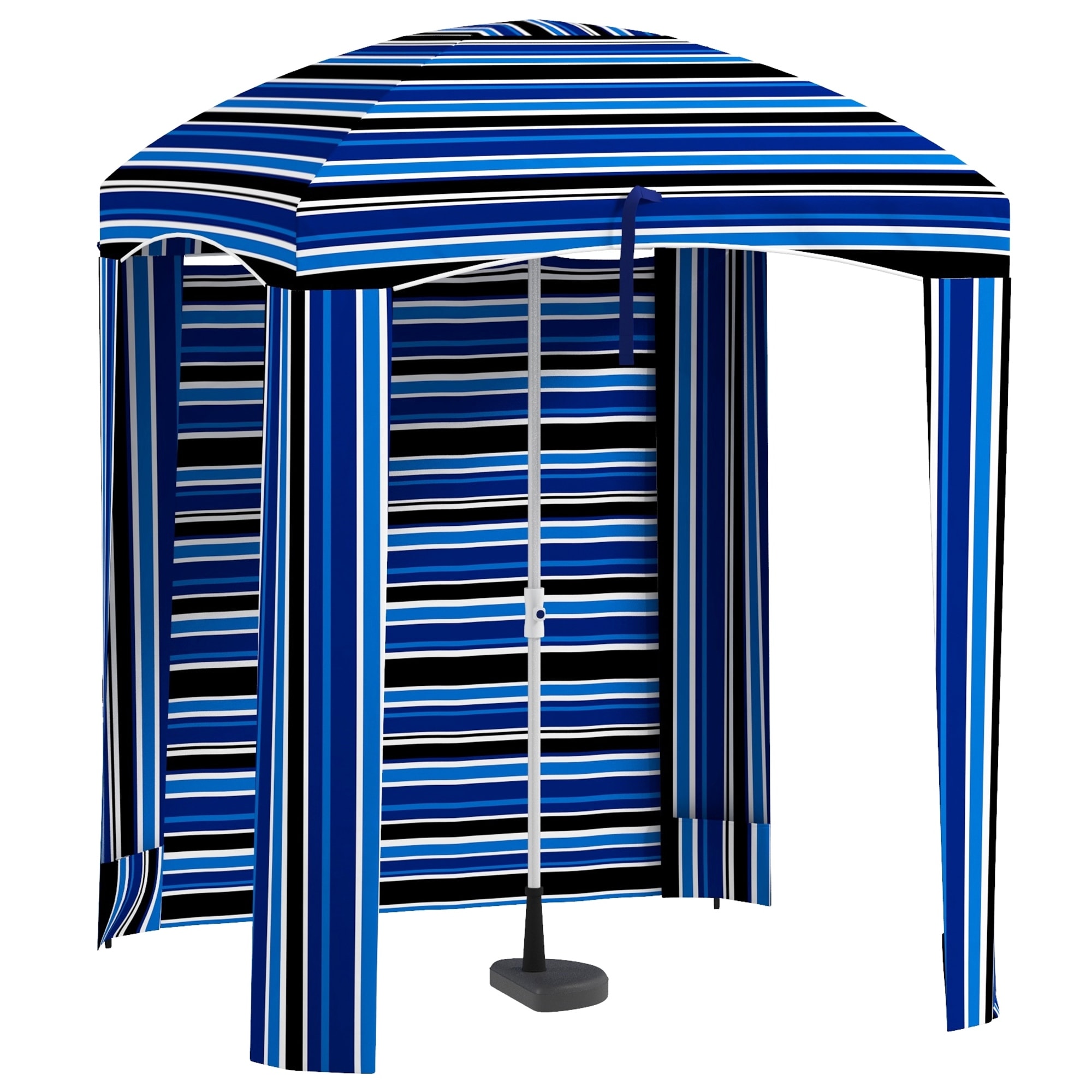Portable Beach Umbrella with Double Top,Ruffled Outdoor Cabana with Walls,Vents,Sandbags,Carry Bag