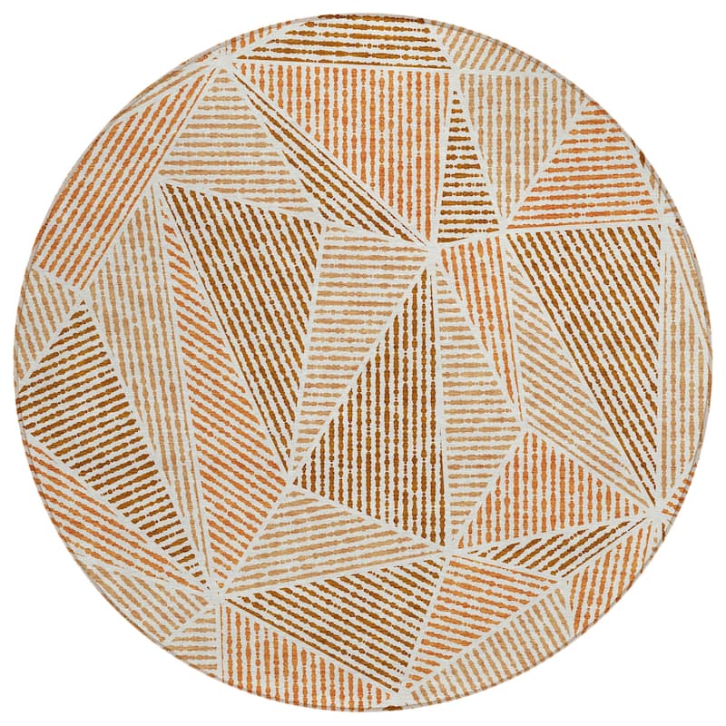 Machine Washable Indoor/ Outdoor Chantille Mosaic Geometric Rug