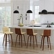 preview thumbnail 26 of 78, Skara Mid-Century Swivel Counter Stool, Upholstered Counter Height Chair with Bentwood Legs Single - Cream Faux Leather & Walnut