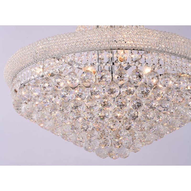 Chrome Metal Chandelier With Crystals
