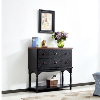 Overstock 36.22 Wide 6 Drawer Buffet Table (Black)