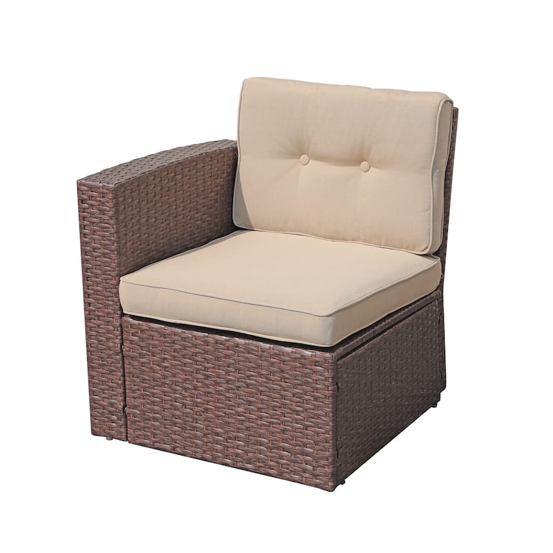 Outdoor 7-Piece Wicker Sectional Sofa Set
