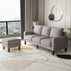 preview thumbnail 18 of 22, Modern Comfortable Living Room Furniture L Shape Sofa with Ottoman in Fabric with High Quality Wood and Durable Metal Legs