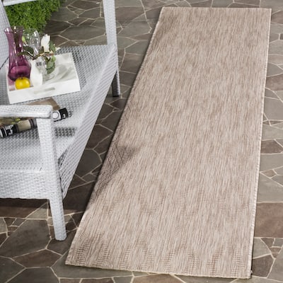 SAFAVIEH Courtyard Marolyn Indoor/Outdoor Waterproof Patio Rug - Beige/Beige [2'3" x 12' Runner] - 2'3" x 12' Runner