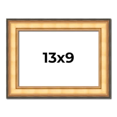 13x9 Frame Gold Plein Aire Solid Wood Picture Frame Width 2 Inches |