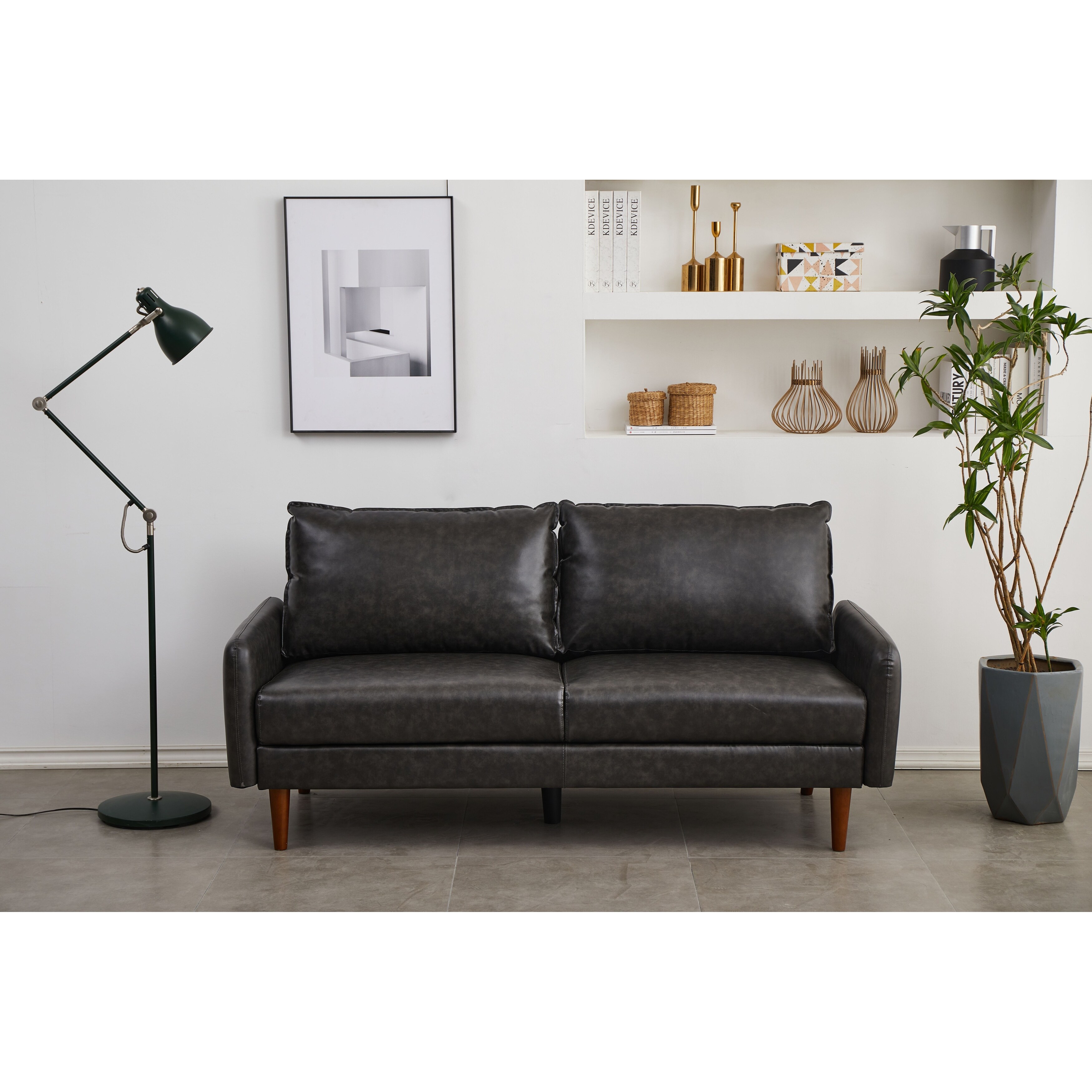Faux leather 70'' Square Arm Sofa - Overstock - 37062620