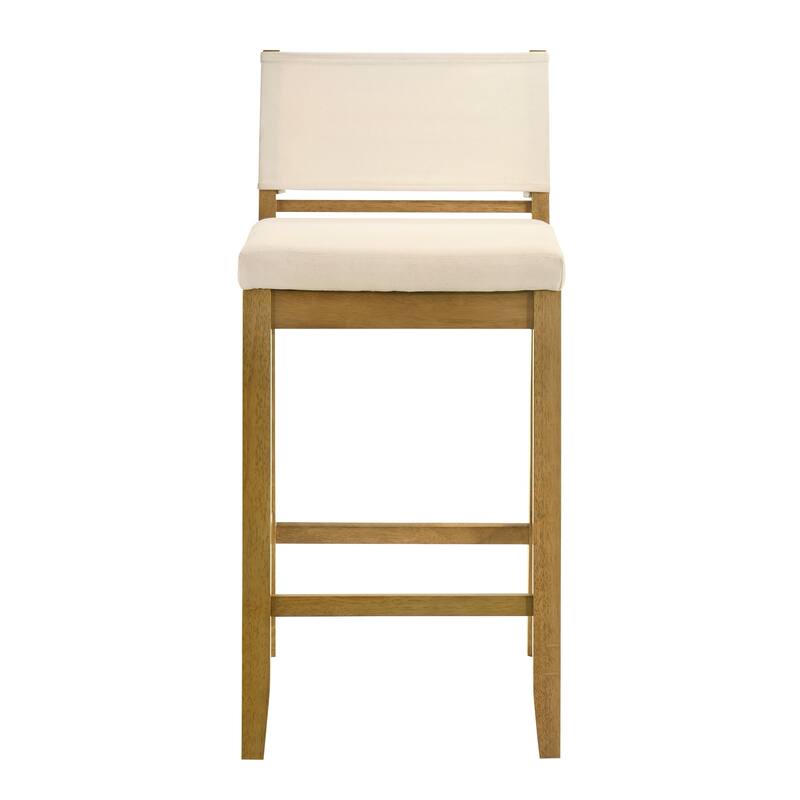Yanely Mdoern Bar Stool, Upholstered Counter Height Stool with Solid Wood Legs