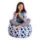 preview thumbnail 27 of 192, Kids' Stuffed Animal Storage Bean Bag Chair Cover or Toy Organizer 27 Inches Medium - Canvas Bubbles Blue and White