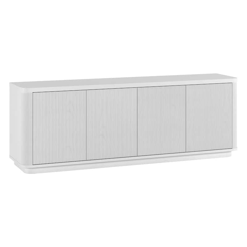 Easton Rectangular Fluted TV Stand for TV's up to 75" - 68" Wide - White