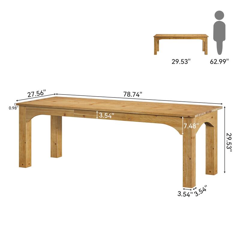 Solid Wood Two Person Desk, 79 Inch Extra Long Computer Desk