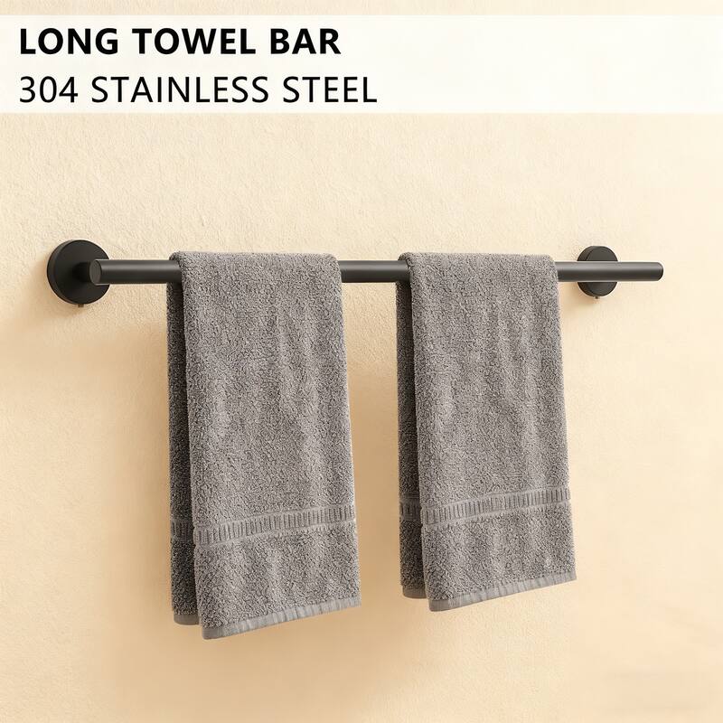 Topcraft Wall Mounted Stainless Steel Bathroom 8 Piece Hardware Set