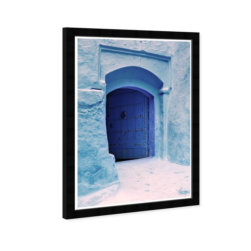Wynwood Studio Prints Architecture and Buildings Blue Door Blue and Modern & Contemporary Wall Art Canvas Print