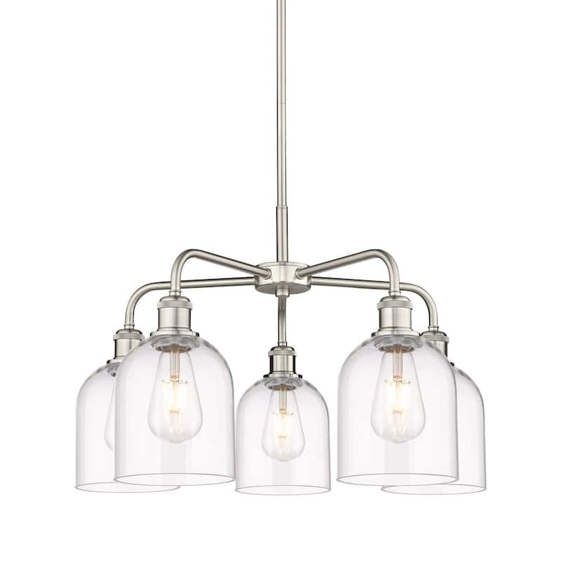 Innovations Lighting 516-5CR-15-24 Bella Chandelier Bella 5 Light 24" - Satin Nickel / Clear