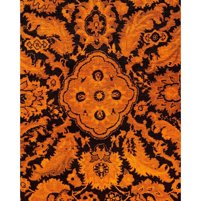 Overdyed, One-of-a-Kind Hand-Knotted Area Rug - Orange - 6' 3" x 8' 10"