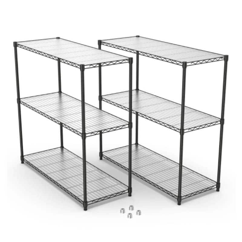 2 Pack 3 Tier NSF metal shelving with lining