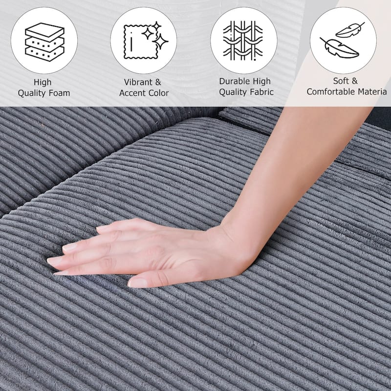 82.7" Sofas for Living Room, Comfy Love Seat Couches, Corduroy Loveseat Sofa,, Easy Assembly for Small Spaces