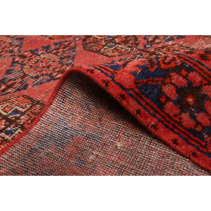 ECARPETGALLERY Hand-knotted Melis Vintage Red Wool Rug - 3'5 x 10'2