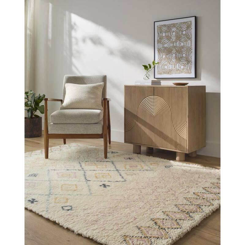Livabliss Beni Moroccan Global Medallion Area Rug - Tan/Multi - 5' x 7' 6"
