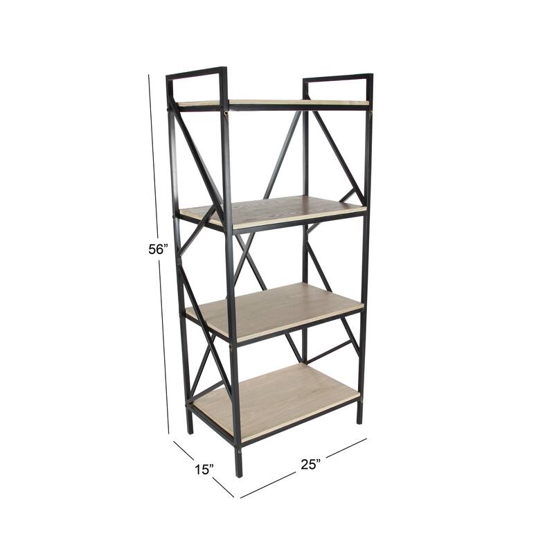 Black Wood Industrial Shelving Unit 56 x 25 x 15 - 25 x 15 x 56
