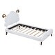 preview thumbnail 14 of 51, Twin Size Upholstered Platform Bed Animal Theme Design Bed Frame with Sheep-Shaped Headboard and Footboard, No Box Spring Needed