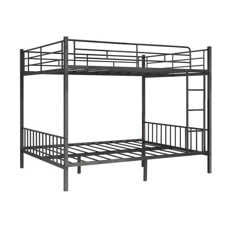 Various Sizes Metal Bunk Beds Frame with Ladder and High Guardrail, Heavy Duty Metal Bunk Beds🛍️🛒