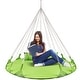 preview thumbnail 1 of 11, Hanging Swing Nest with Pillow, Double Hammock Daybed Saucer Style Lounger Swing, 264 Pound Capacity