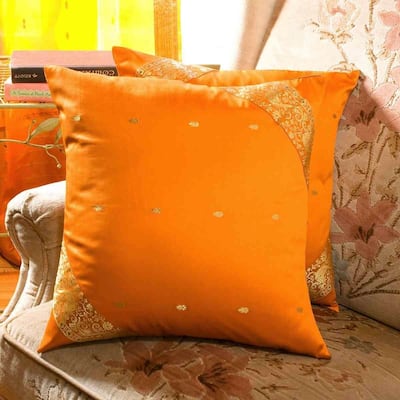 Mustard- handcrafted Cushion Cover, Throw Pillow case Euro Sham-6 Sizes