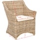 preview thumbnail 13 of 11, SAFAVIEH St. Thomas Wicker Washed Brown Wingback Arm Chair (Fully Assembled). - 26" W x 23" D x 34" H