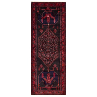 ECARPETGALLERY Hand-knotted Konya Anatolian Black Wool Rug - 4'11 x 13'3