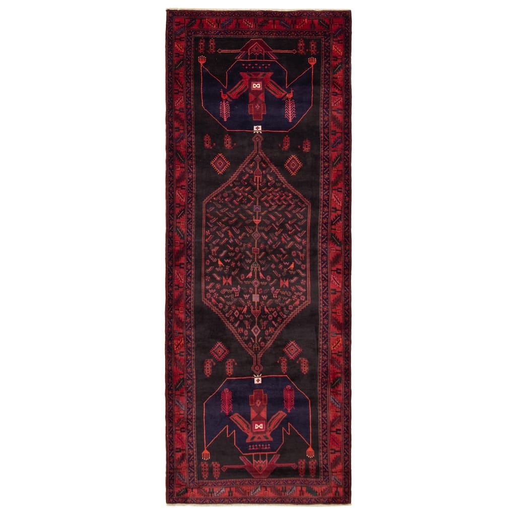 ECARPETGALLERY Hand-knotted Konya Anatolian Black Wool Rug - 4'11 x 13'3