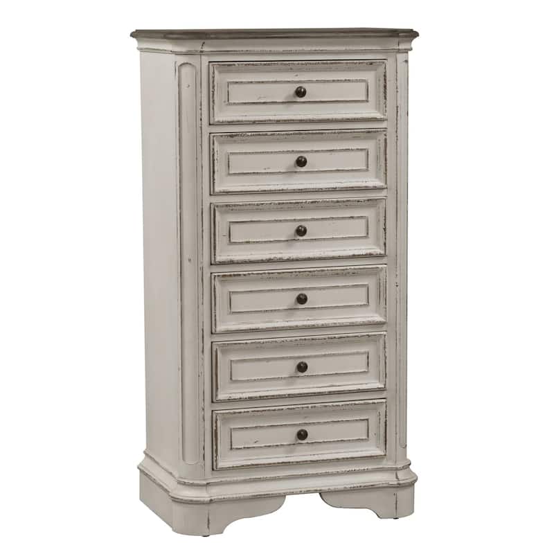 Magnolia Manor Antique White Weathered Bark Lingerie Chest