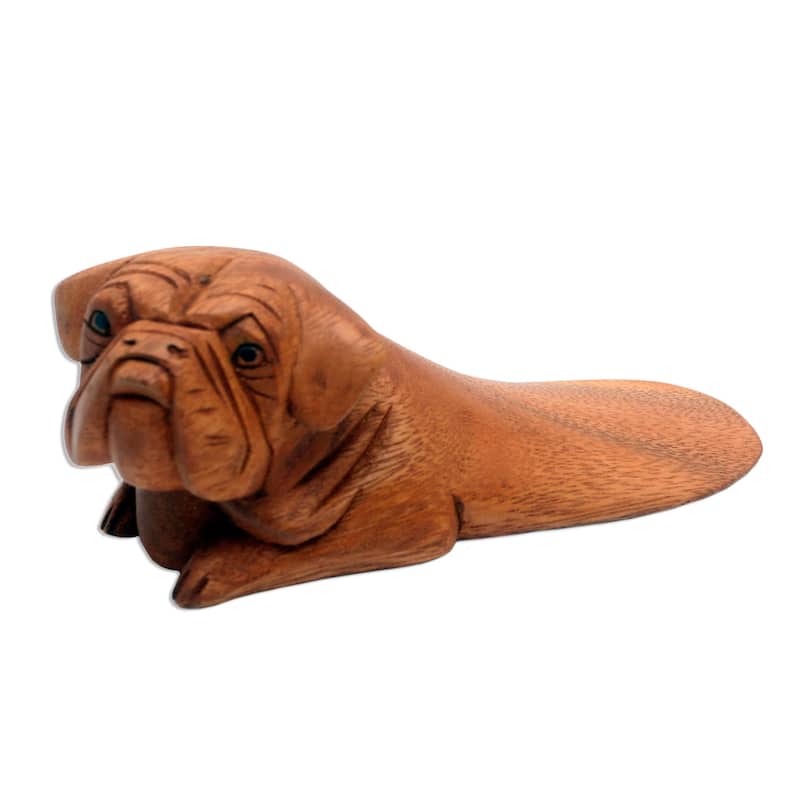 Novica Handmade Pug Head Wood Doorstop Bed Bath & Beyond 35494002
