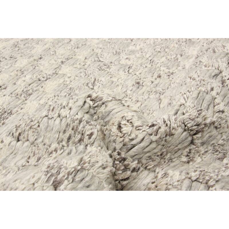 ECARPETGALLERY Braid weave Sienna Grey Wool Rug - 4'11 x 8'0