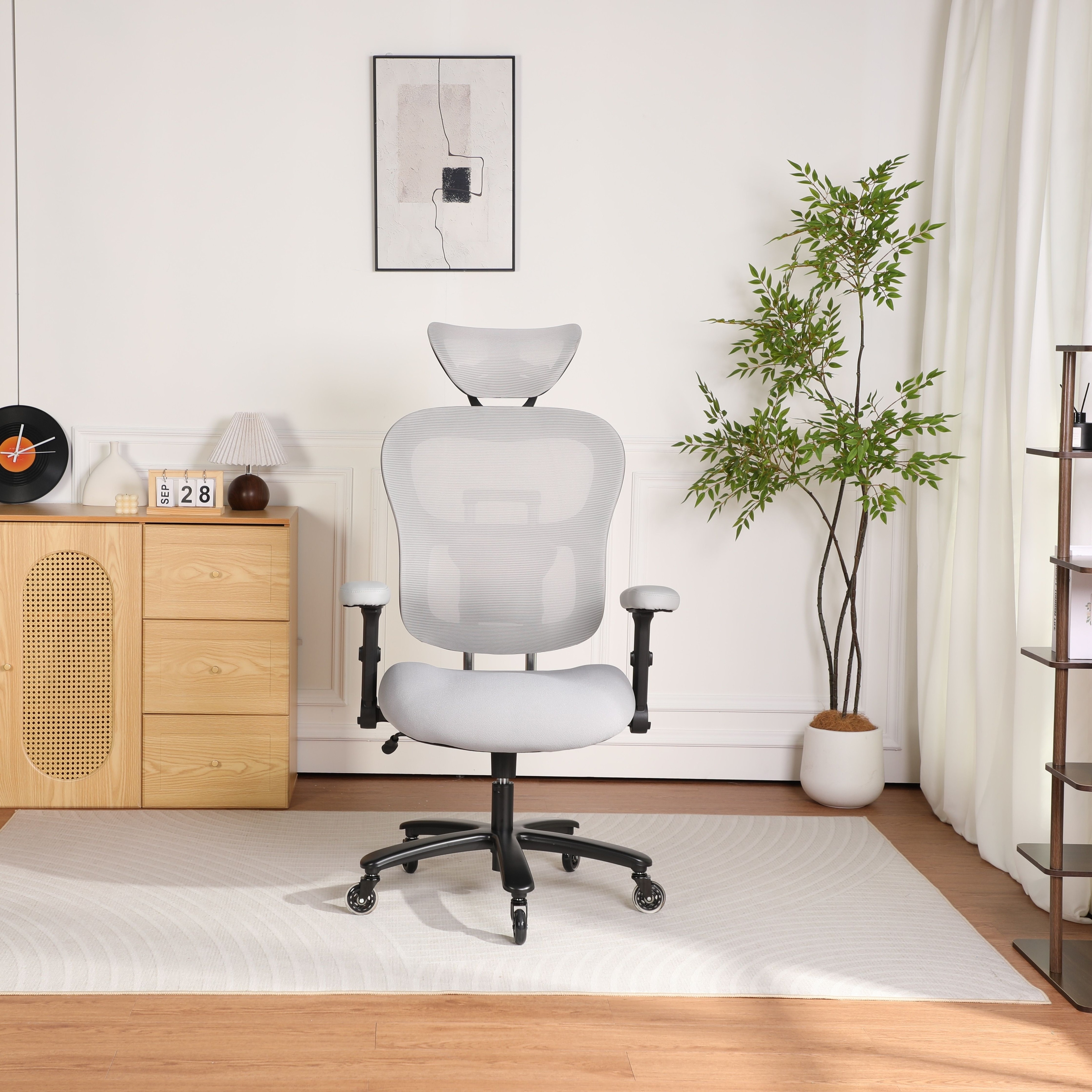 Big and Tall Office Chair Mesh Breathable, Gaming Chair with Adjustable Backrest Height & Adaptive Lumbar Lupport