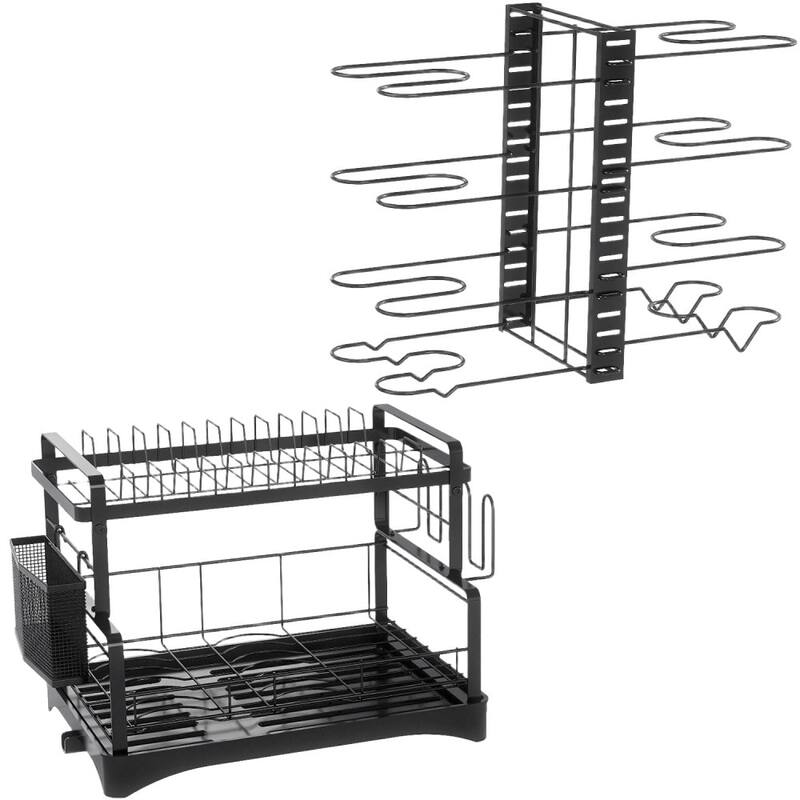8-Tier Pots Pans Organizer Rack,Adjustable Storage with 3-Way DIY