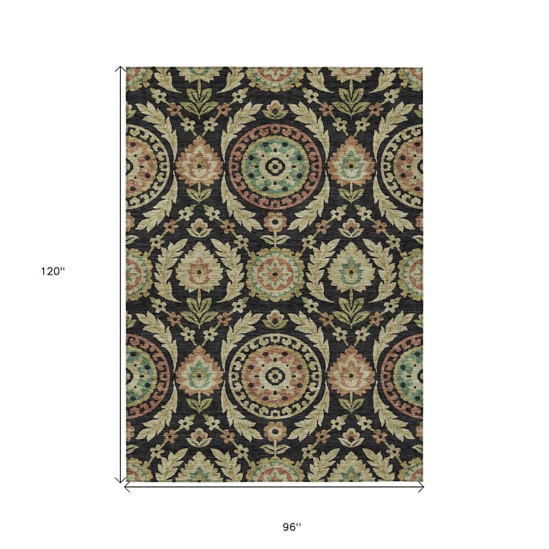 HomeRoots Floral Transitional Rectangle Outdoor Rug