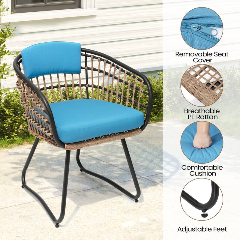 7/9PC Outdoor Aluminum Expandable Patio Dining Sets Extension Table with Rattan Chair
