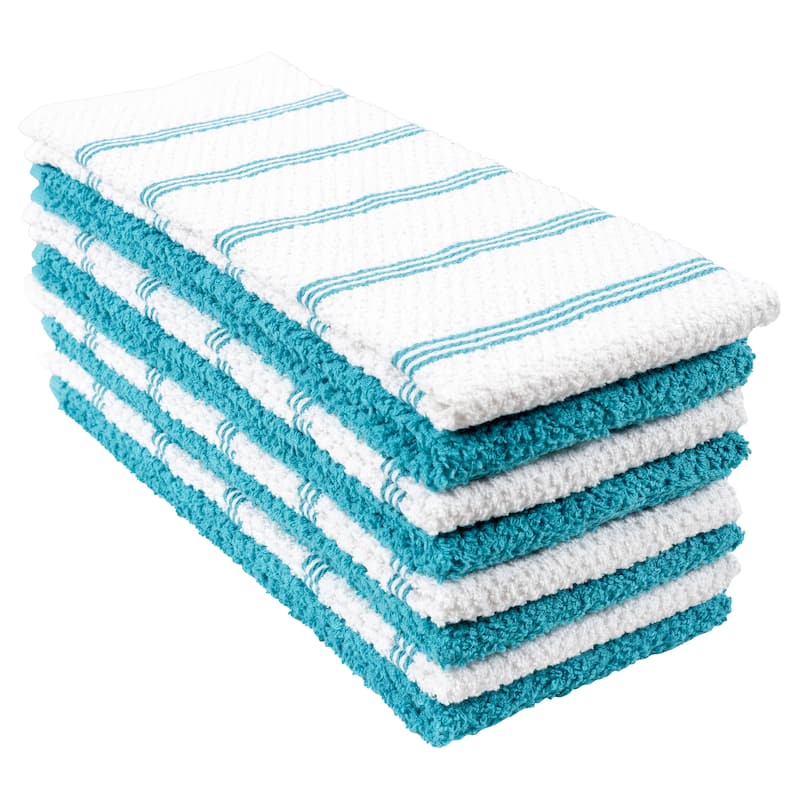 Piedmont Cotton Kitchen Towels, Set of 8 - Teal