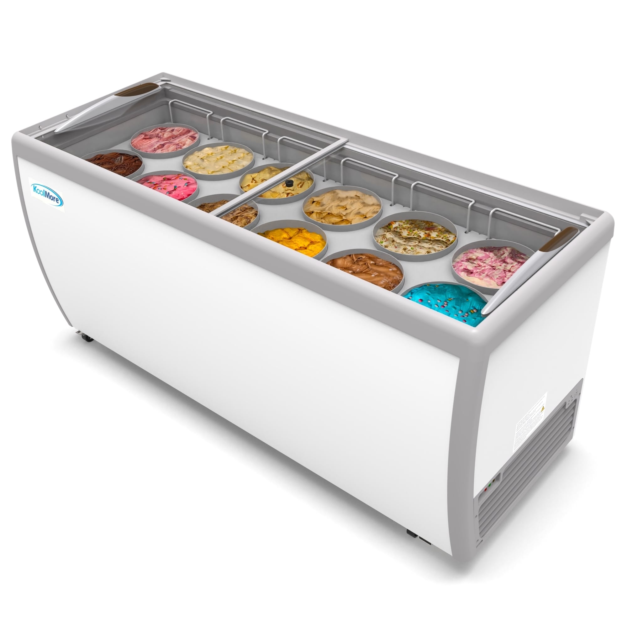 KoolMore 70 in. 12 Tub Ice Cream Dipping Cabinet Display Freezer, 20 cu. ft.